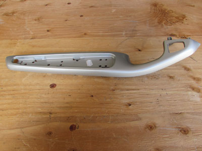 BMW Door Panel Arm Rest Silver Aluminum Trim, Left 51417049669 E46 323Ci 325Ci 330Ci M3